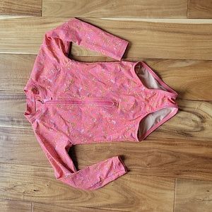 Girls size 4-5 Crewcuts One Piece Long Sleeve Swimsuit.